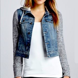 Free People Mixed Media Jean Jacket, M, !EUC!